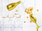 Preview: XXL Folienballon Figur - Cheers Flasche Gold - 80cm x 28cm